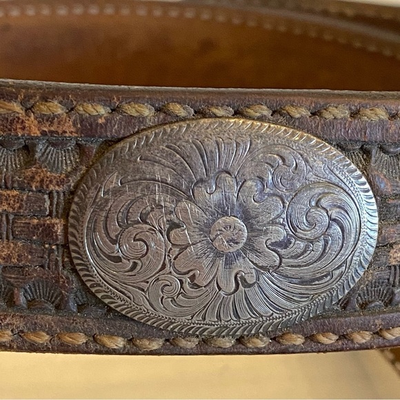 RARE Sunset Trails Sterling & 10k Gold Engraved CONCHO Ranger Belt Buckle - Picture 10 of 16